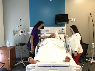 Students in the simulation center