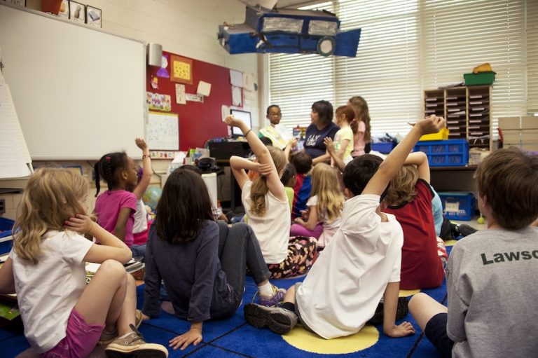 teacher and students in class