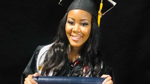 woman in cap and gown