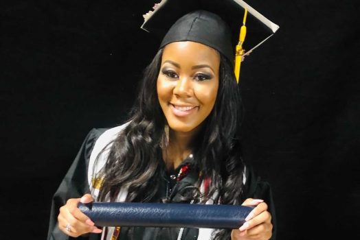 woman in cap and gown