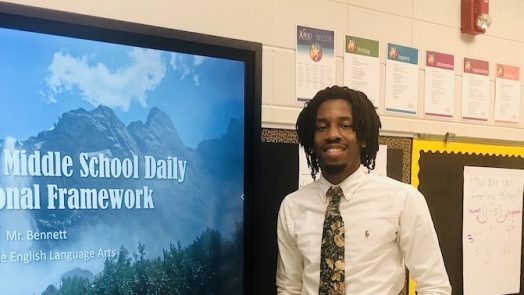 Man standing in classroom