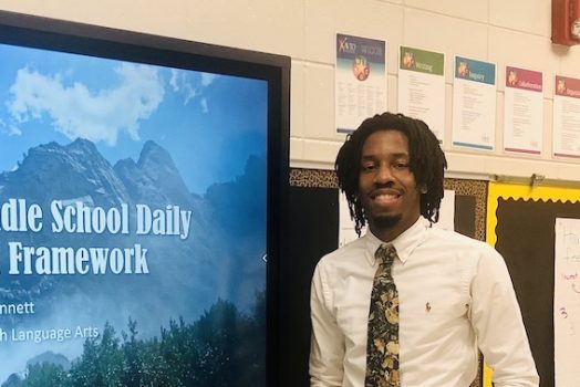 Man standing in classroom