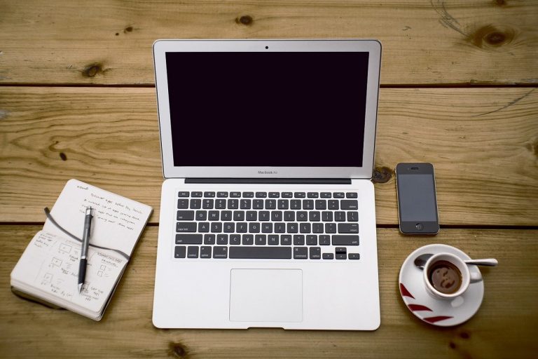 Laptop and coffee