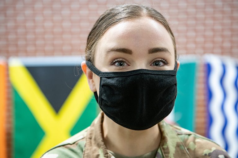 Student wearing mask