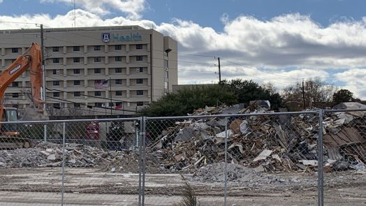 pile of rubble from building demolition