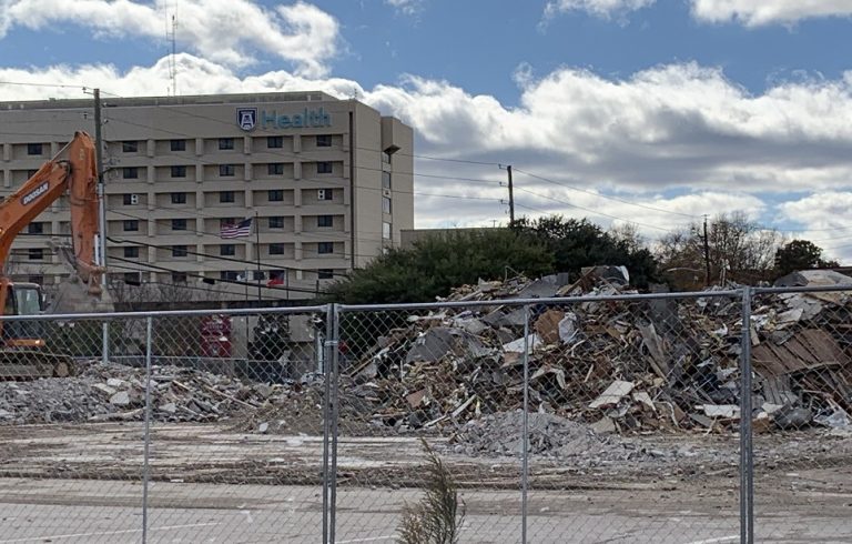 pile of rubble from building demolition