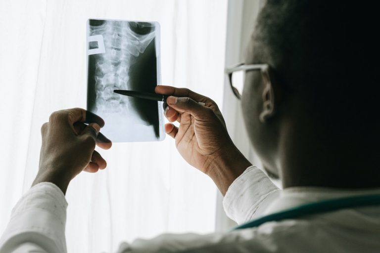 doctor looking at xray