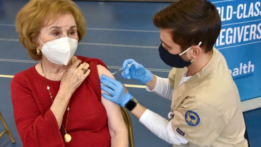 someone getting a shot