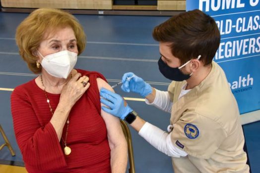 someone getting a shot