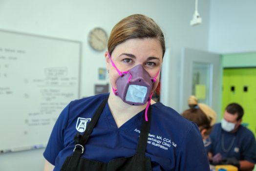 woman with a mask