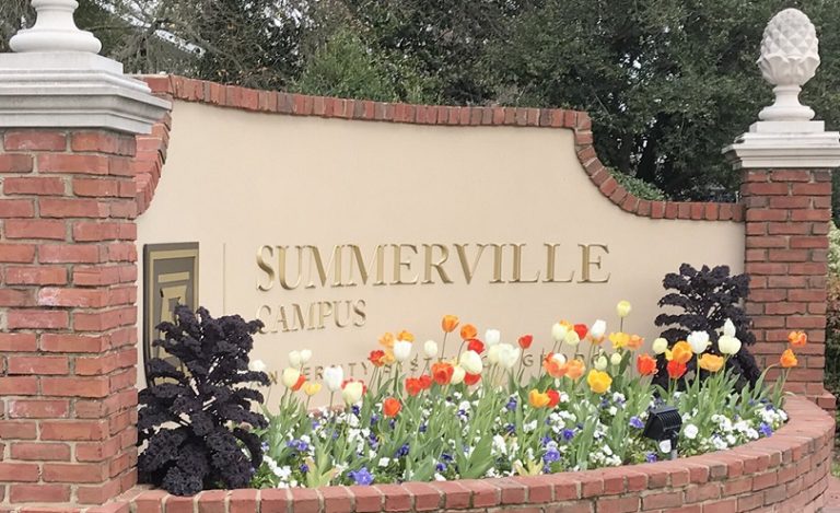 brick and concrete entrance sign