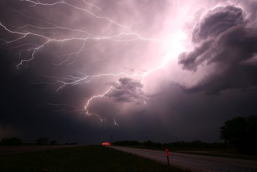 Lightening in the sky