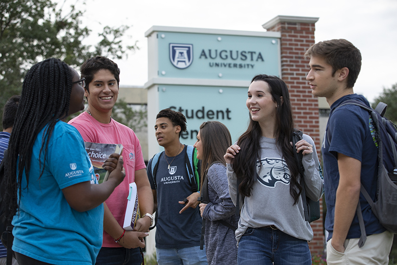 students talking