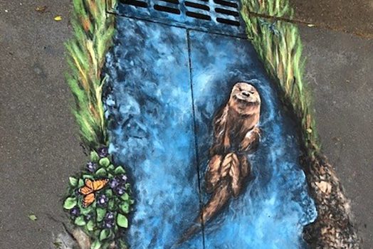 Art mural of otter