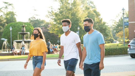 students walking