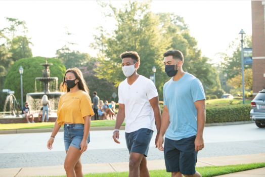 students walking