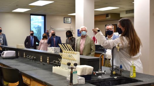 People touring a lab