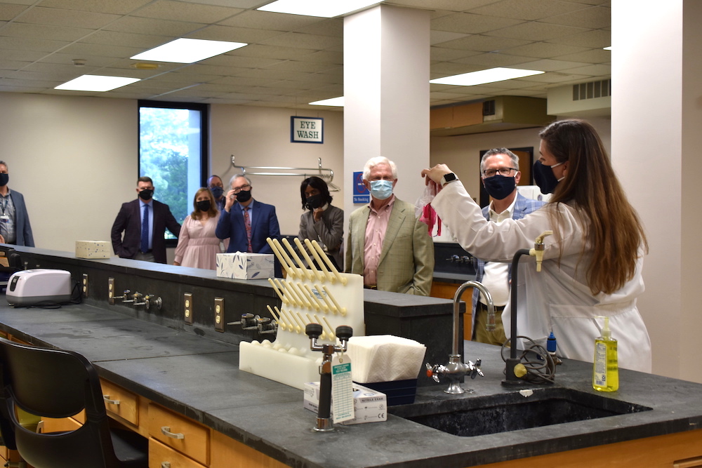 People touring a lab