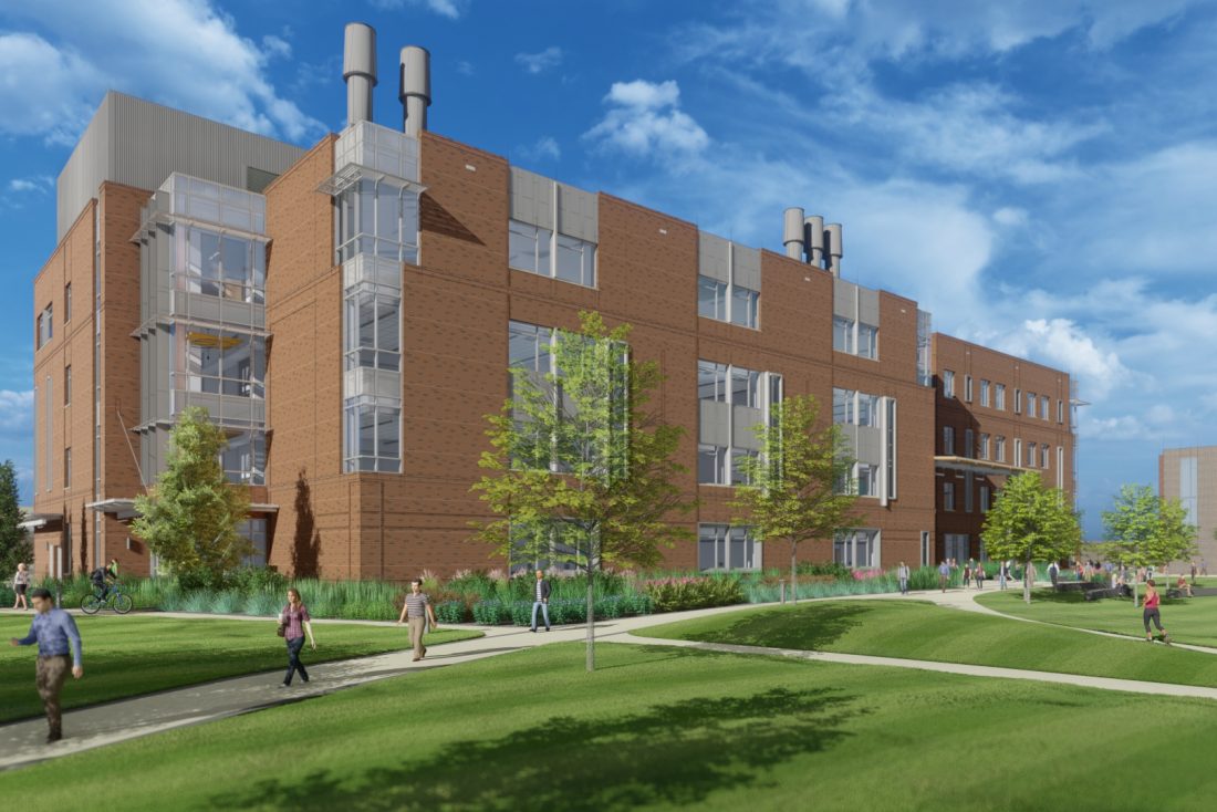 An artist's rendering shows the new College of Science and Mathematics building