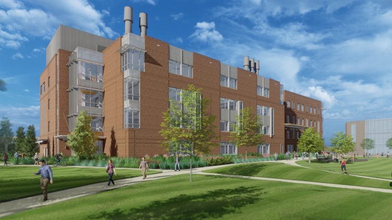 An artist's rendering shows the new College of Science and Mathematics building