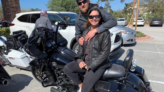 Couple on a motorcycle