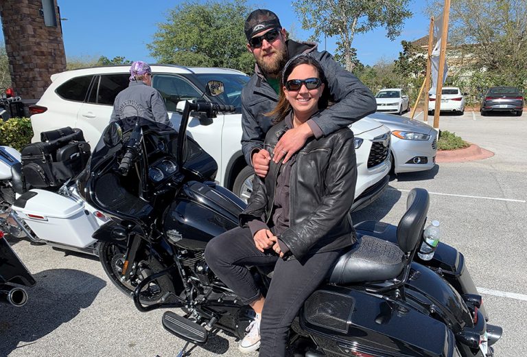 Couple on a motorcycle