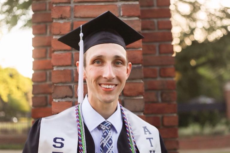 Man in graduation gown
