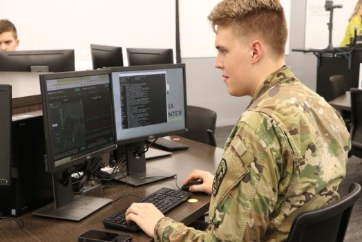 student in computer lab