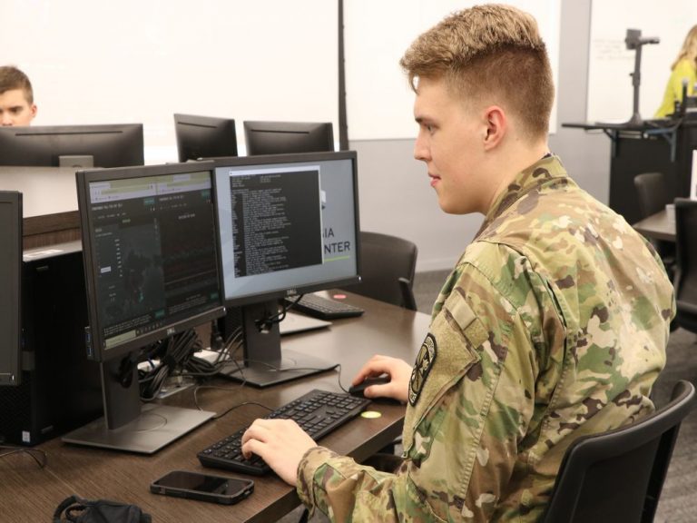student in computer lab