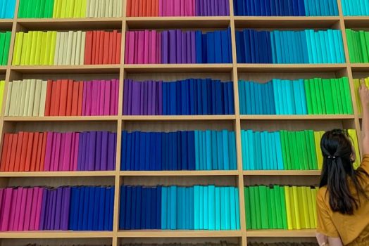 Rainbow colored books