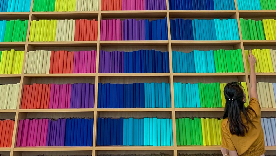 Rainbow colored books