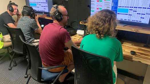 People looking at screens