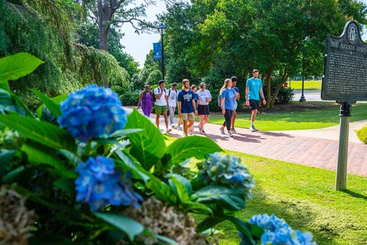 Students on college campus