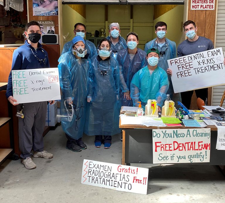 Men and women standing