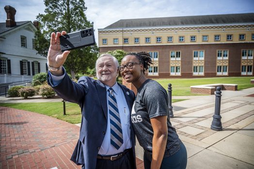 People taking selfie