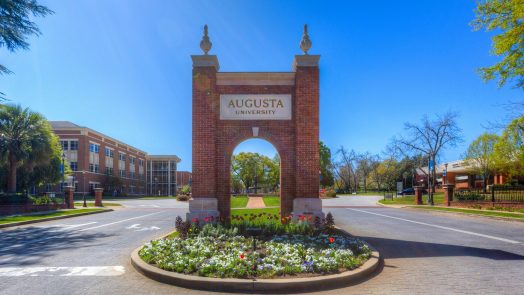 brick archway at entrance of Augusta University