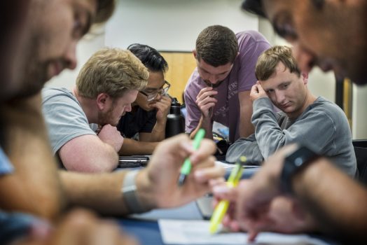 Students working