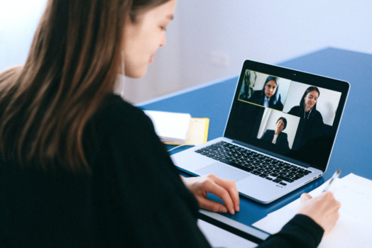 people on video call