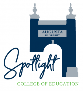 logo of the "College of Education Spotlight" event, featuring the Augusta University archway