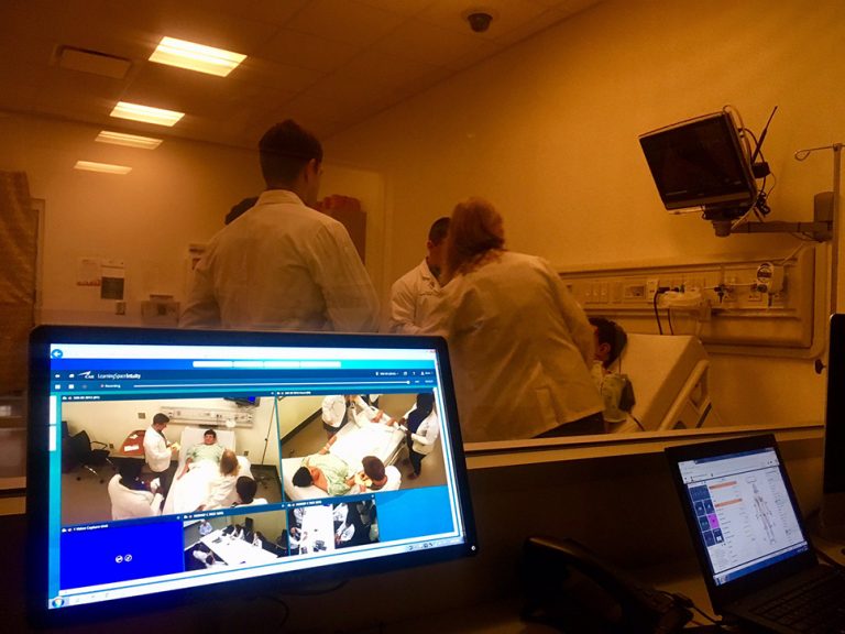 Screen looking at people