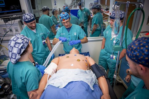 Nursing student with dummy