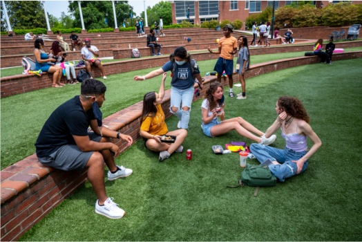 students talking