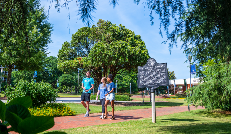 Students walking outside