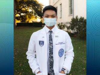 man standing with mask