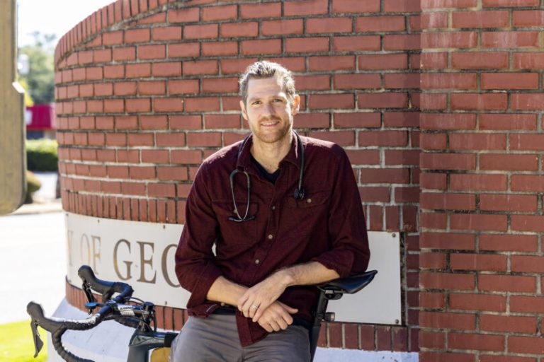 man wearing stethoscope