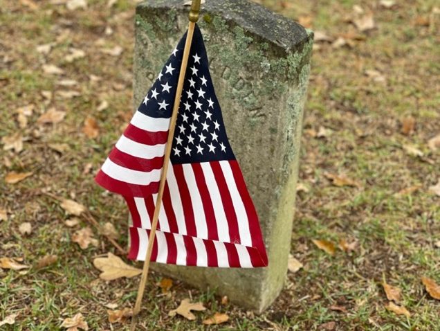 Flag at cemetery