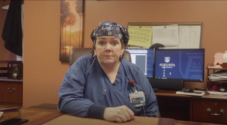 woman in scrubs