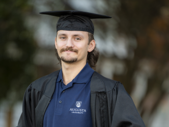 man in graduation cap