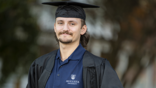 man in graduation cap