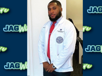 man in a white coat